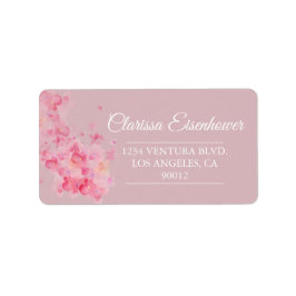 Rosa Watercolor Cherry Blüten Hochzeitslabel Adressaufkleber