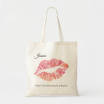 Rosa Watercolor-Lippenpersonalisierte Tasche<br><div class="desc">Rosa Aquarell Lippen. Personifizieren Sie mit Namen und Ereignis. Text-Schriftart und -farbe können geändert werden.</div>