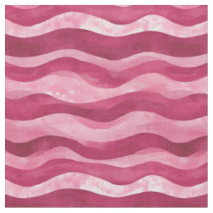 Rosa Watercolor Wavy Lines Stoff