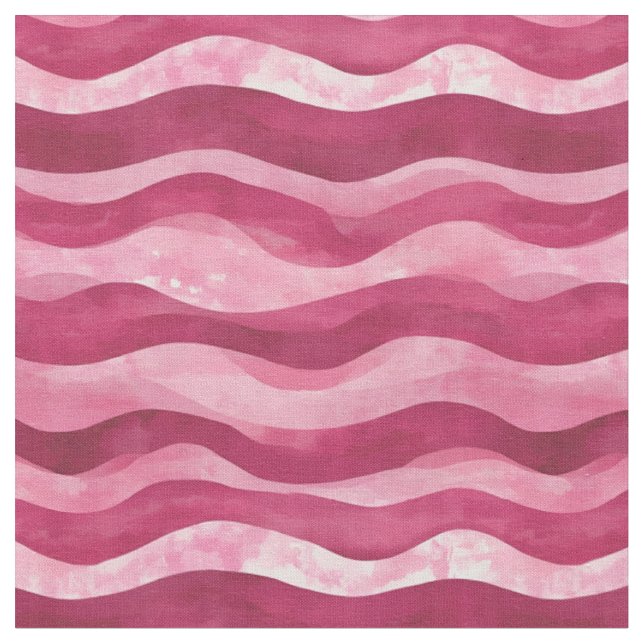 Rosa Watercolor Wavy Lines Stoff (Nahaufnahme)