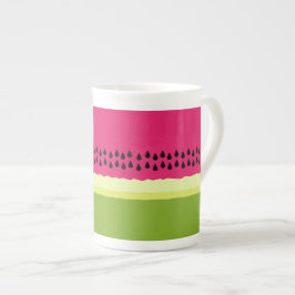 Rosa Watermelon Slice China Tasse