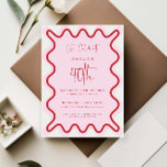 Rosa Wavy Border 40. Geburtstag Einladung<br><div class="desc">Diese moderne Einladung zum Geburtstag wurde entworfen, um sich mit unserer Wavy Border Collection abzustimmen. Sie zeichnet sich durch den trendigen und beliebten, roten Rahmen auf rosa Hintergrund aus. Wenn Sie gewollt haben, Ihren Gast mit einem farbenfrohen Pop auf Ihre trendige Einladung aufmerksam zu machen, ist diese Suite perfekt für...</div>