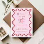 Rosa Wavy Border 50. Geburtstag Einladung<br><div class="desc">Diese moderne Einladung zum Geburtstag wurde entworfen, um sich mit unserer Wavy Border Collection abzustimmen. Sie zeichnet sich durch den trendigen und beliebten, roten Rahmen auf weißem Hintergrund aus. Wenn Sie gewollt haben, Ihren Gast mit einem farbenfrohen Pop auf Ihre trendige Einladung aufmerksam zu machen, ist diese Suite perfekt für...</div>