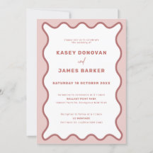 Rosa-Wavy-Border-Zeremonie und Empfang-Hochzeit