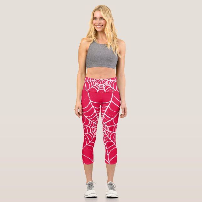Rosa Web Capri Leggings (Vorderseite)