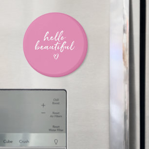 Rosa Wei Hallo Schön Inspirierend Herz Magnet