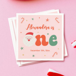 Rosa Weihnachten 1. Geburtstag Party Serviette