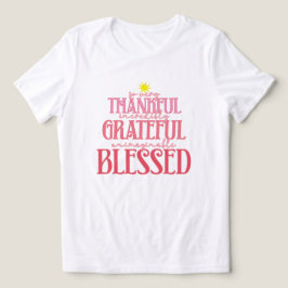Rosa Weihnachten Dankbar und gesegnet Tri-Blend Shirt
