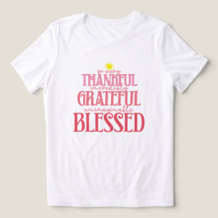 Rosa Weihnachten Dankbar und gesegnet Tri-Blend Shirt
