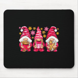 Rosa Weihnachten Drei Gnomes Frohe Weihnachtsmänne Mousepad