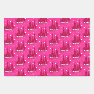 Rosa Weihnachten Geschenkpapier Set