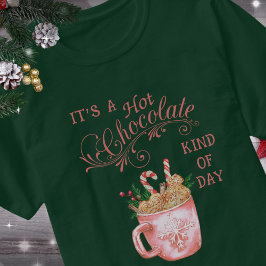 Rosa Weihnachten Heiße Schokolade Tasse Dunkler T T-Shirt