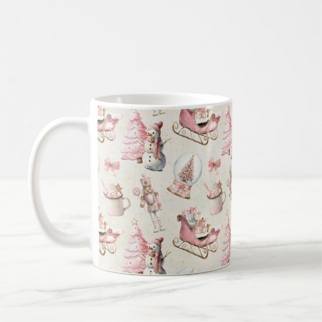 Rosa Weihnachten  Kaffeetasse (Links)
