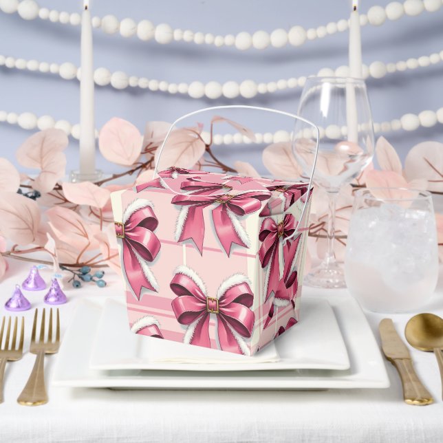 Rosa Weihnachten Karierte Bogen Geschenkschachtel (Hochzeit)