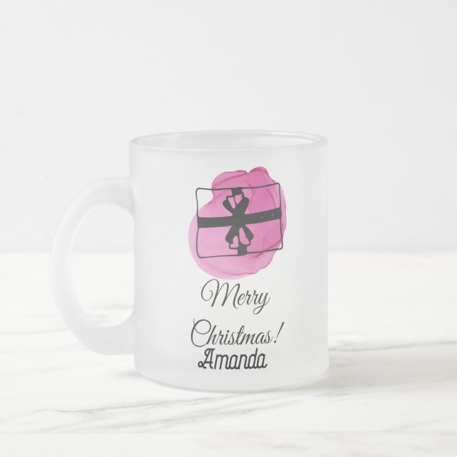 Rosa Weihnachten Mattglastasse (Links)