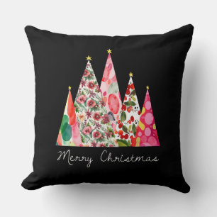 Rosa Weihnachten Moderne Elegante Bäume Kissen