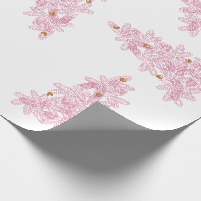 Rosa Weihnachten Moderne Weihnachtsbaumen Geschenkpapier (Ecke)