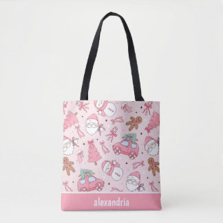 Rosa Weihnachten Nahtlos Tasche