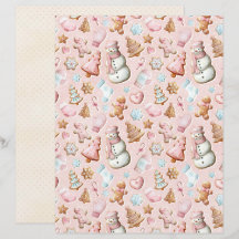Rosa Weihnachten Süße Pastell-Schabracke-Papier
