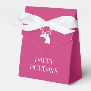 Rosa Weihnachten Weiße Rentiere Personalisierte Na Geschenkschachtel