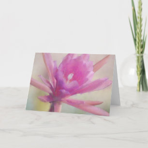 Rosa Weihnachts-Cactus-Blüten-Kunst-Notizkarte Karte