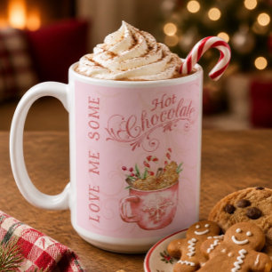 Rosa Weihnachts-Heiße-Schokoladen-Tasse Kaffeetasse