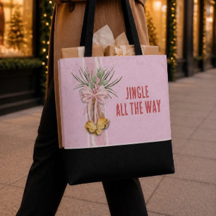 Rosa Weihnachts-Jingle-All-the-Way-Tragetasche Tasche