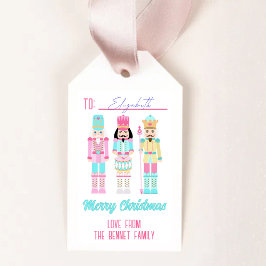 Rosa Weihnachts-Nussknacker-Pastell Personalisiert Geschenkanhänger
