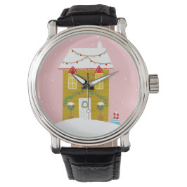 Rosa Weihnachts-Party Kindergeburtstag Urlaub Armbanduhr