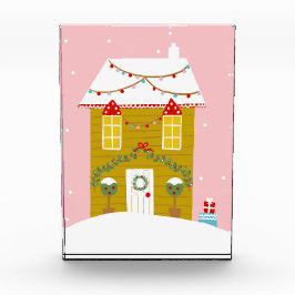 Rosa Weihnachts-Party Kindergeburtstag Urlaub Fotoblock