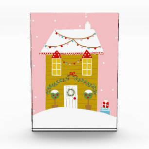 Rosa Weihnachts-Party Kindergeburtstag Urlaub Fotoblock