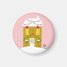 Rosa Weihnachts-Party Kindergeburtstag Urlaub Magnet