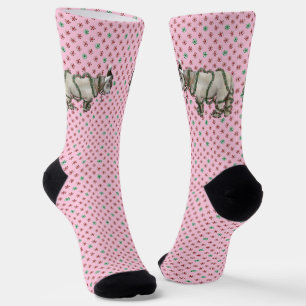 Rosa Weihnachts-Pferdesocken Socken