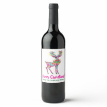 Rosa Weihnachts-Rentier Gay Rainbow Pride Wein
