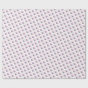 Rosa Weihnachts-Stechpalme & Sterne Coquette Gesch Geschenkpapier