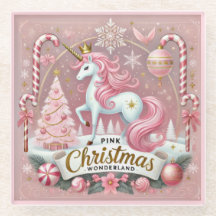 Rosa Weihnachts-Wunderland-Einhorn