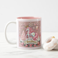 Rosa Weihnachts-Wunderland-Einhorn