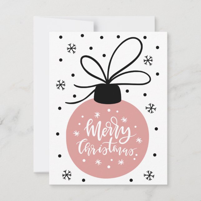 Rosa Weihnachtsausstellung Grußkarte Feiertagskarte (Vorderseite)