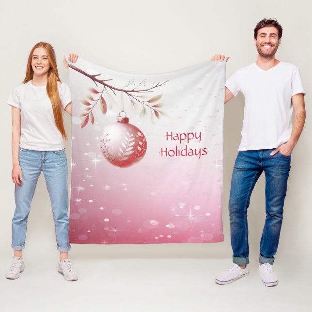 Rosa Weihnachtsball Urlaub Fleece Blankon (Beispiel)