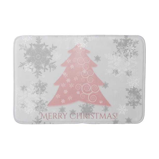 Rosa Weihnachtsbaum Bath Mat Badematte (Vorderseite)