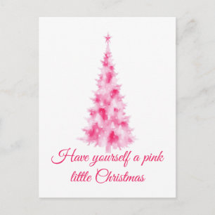 Rosa Weihnachtsbaum-Feiertagsgruß Postkarte