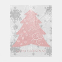 Rosa Weihnachtsbaum Fleece Blanket