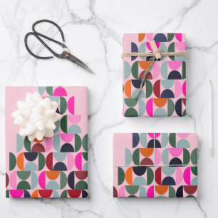 Rosa Weihnachtsbaum Geschenkpapier Set