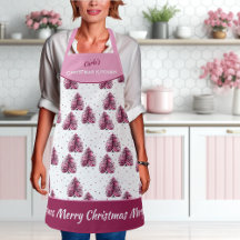 Rosa Weihnachtsbaum Girly All-over Print-Schürze