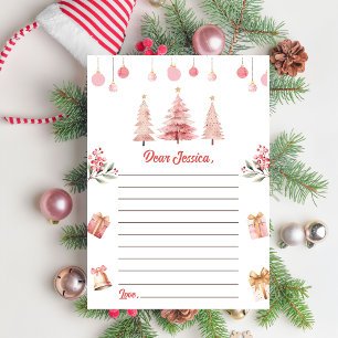 Rosa Weihnachtsbaum Kapselnotiz Dankeskarte