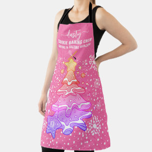 Rosa Weihnachtsbaum Keks Backen Crew Schneeflocken Schürze