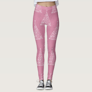 Rosa Weihnachtsbaum Leggings