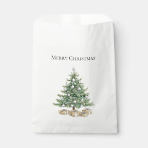 Rosa Weihnachtsbaum mit Ornamenten Geschenktütchen