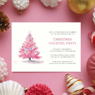 Rosa Weihnachtsbaum Modernes Holiday Cocktail Part Einladung