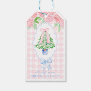 Rosa Weihnachtsbaum Personalisiert Geschenkanhänger